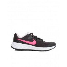 NIKE Revolution 6 Negras Logo Fucsia