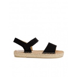 Sandalias Esparto Velcro Negras PERA LIMONERA