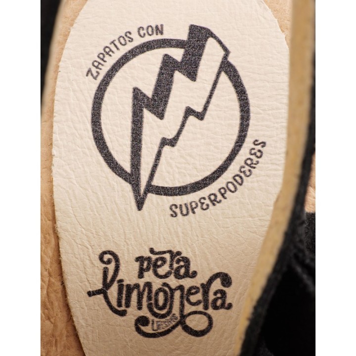 Sandalias Esparto Velcro Negras PERA LIMONERA