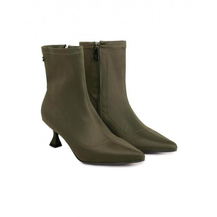 XTI Botines Veganos Tacon Kitten Kaki