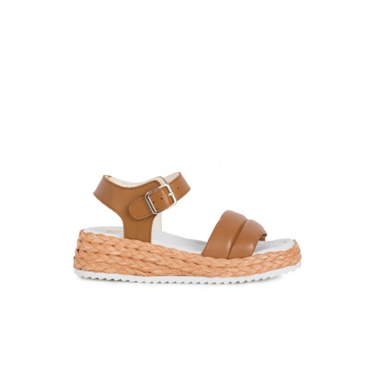 Sandalias Rafia Tira Acolchada Cuero PERA LIMONERA