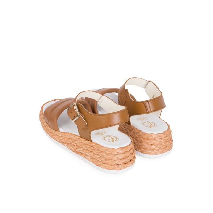 Sandalias Rafia Tira Acolchada Cuero PERA LIMONERA