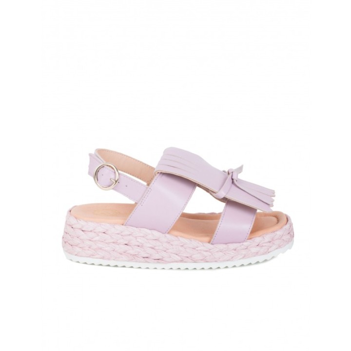 Sandalias Rafia Flecos Lila PERA LIMONERA
