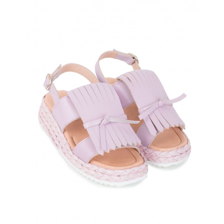 Sandalias Rafia Flecos Lila PERA LIMONERA