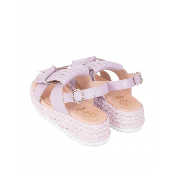 Sandalias Rafia Flecos Lila PERA LIMONERA