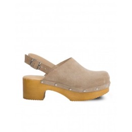 Zuecos Tachuelas Tira Taupe PERA LIMONERA