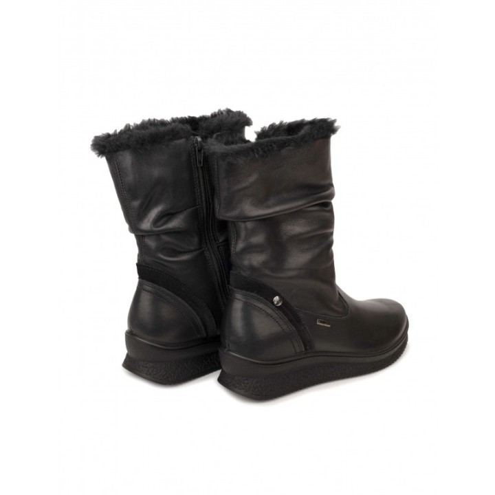 IMAC Botas Piel Impermeables Cana Arrugada Negras