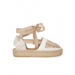 Alpargatas Plataforma Cintas Beige PERA LIMONERA