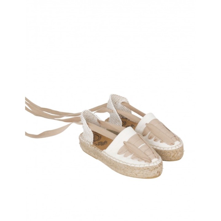 Alpargatas Plataforma Cintas Beige PERA LIMONERA
