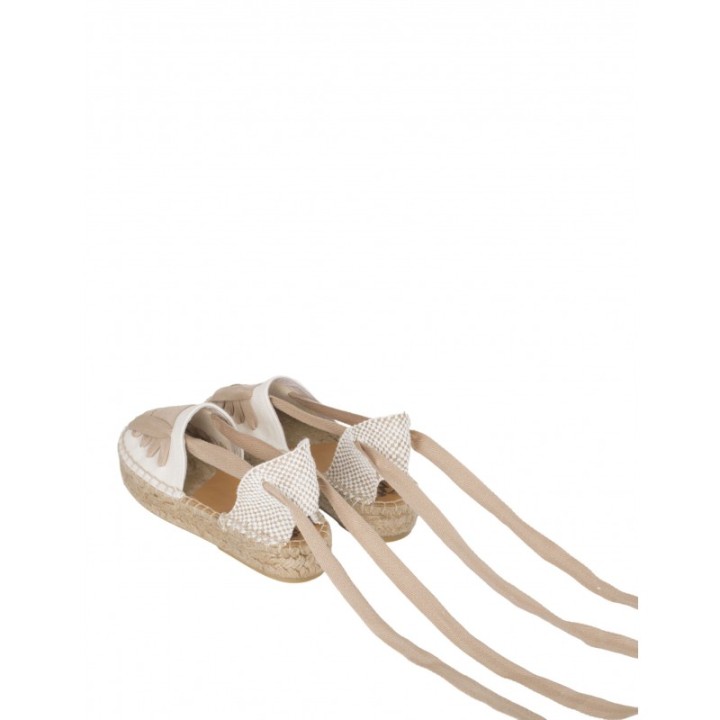 Alpargatas Plataforma Cintas Beige PERA LIMONERA