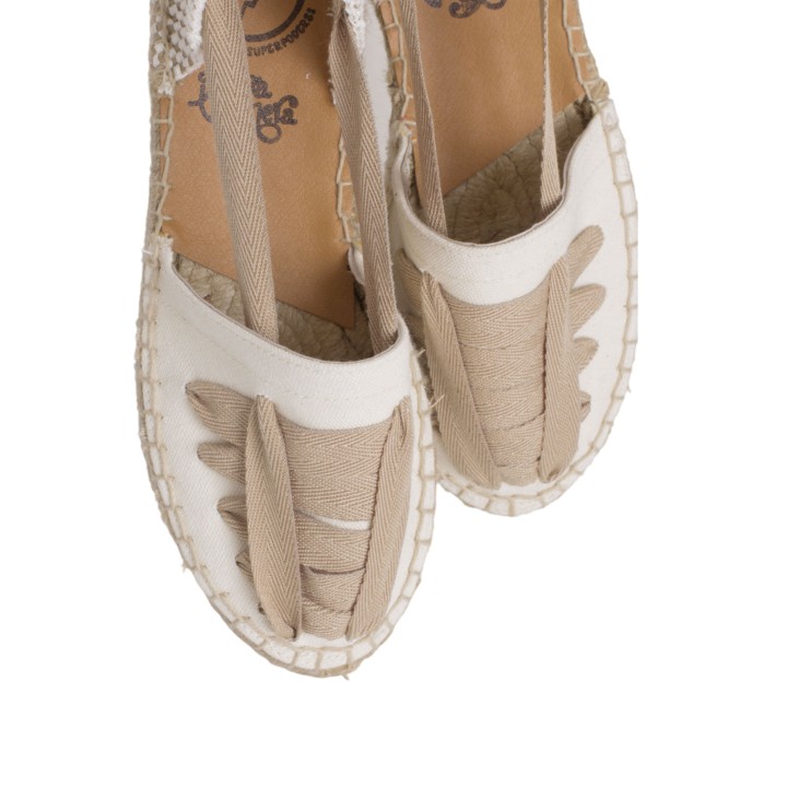 Alpargatas Plataforma Cintas Beige PERA LIMONERA