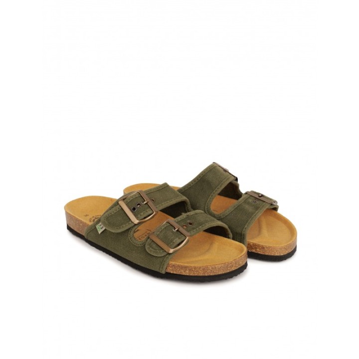 NATURAL WORLD Sandalias Bio Tela Kaki