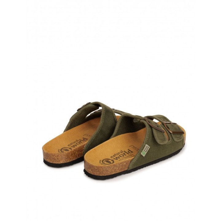 NATURAL WORLD Sandalias Bio Tela Kaki
