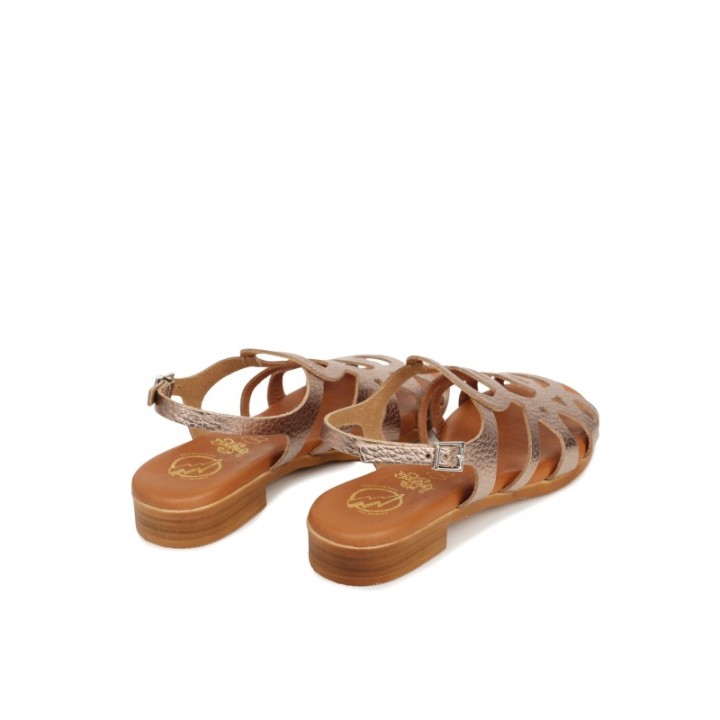 Sandalias Planas Piel Metalizadas PERA LIMONERA