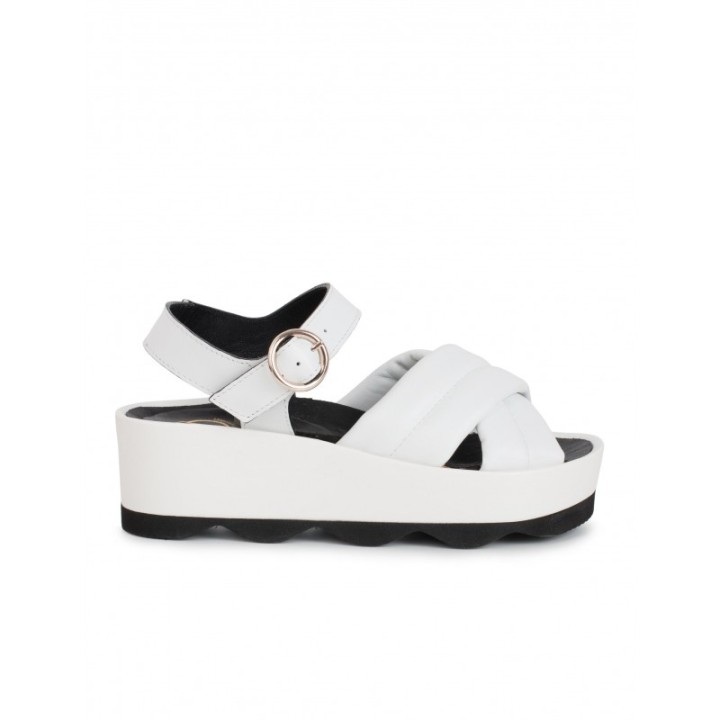 Sandalias Plataforma Blancas PERA LIMONERA