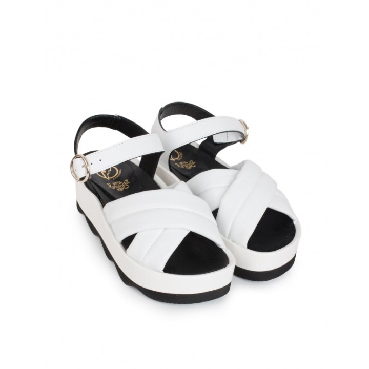Sandalias Plataforma Blancas PERA LIMONERA