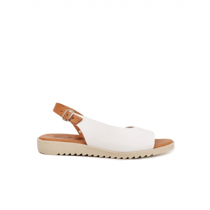 Sandalias Peep Toe Planas Blancas PERA LIMONERA