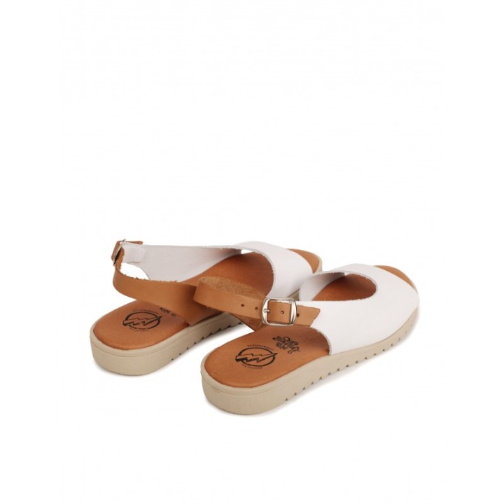 Sandalias Peep Toe Planas Blancas PERA LIMONERA