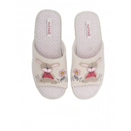 VULLADI Zapatillas Casa Puntera Abierta Conejo