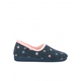 Zapatillas Casa Cerradas Estrella Bordadas Azules