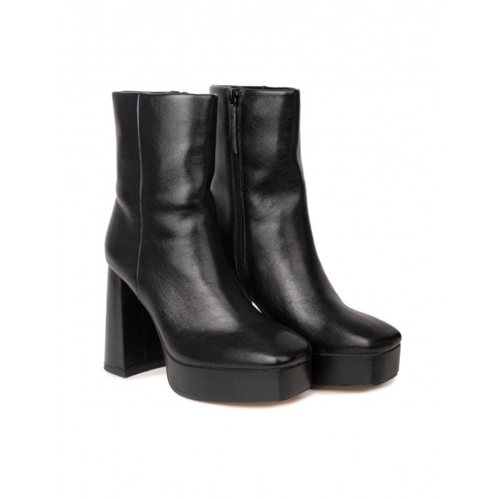 Botines Tacon Plataforma Negros