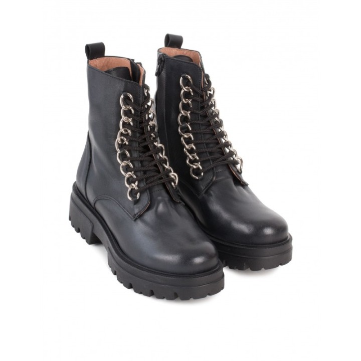 Botas Militares Piel Cadena PERA LIMONERA