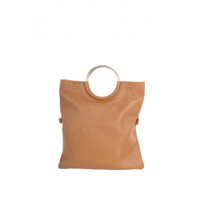 Bolso Piel Multiposiciones Asas Doradas Cuero