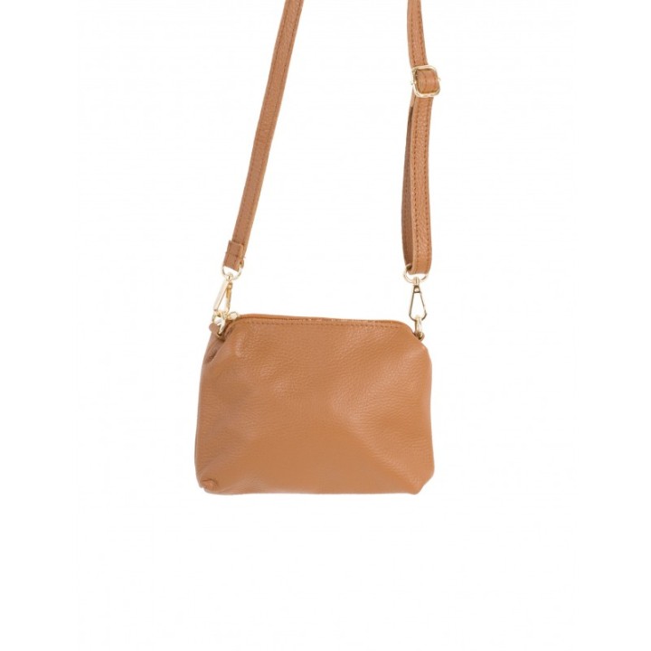 Bolso Piel Multiposiciones Asas Doradas Cuero