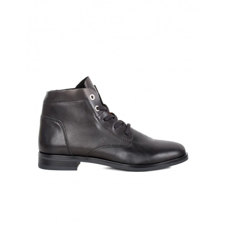 Botines Cordones Planos Piel PERA LIMONERA