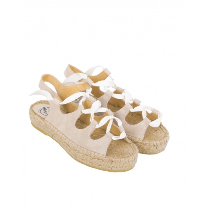 Sandalias Esparto Cintas Beige PERA LIMONERA
