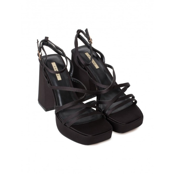 Sandalias Plataforma Tiras Negras