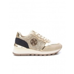 XTI Zapatillas Cuna Purpurina Doradas