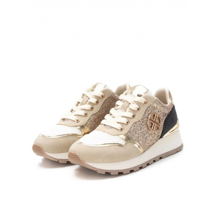 XTI Zapatillas Cuna Purpurina Doradas