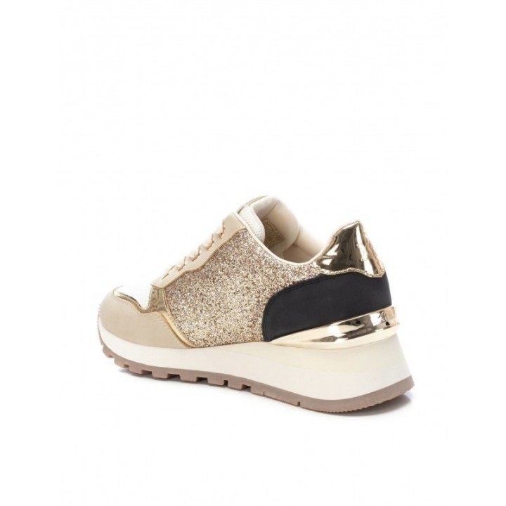 XTI Zapatillas Cuna Purpurina Doradas
