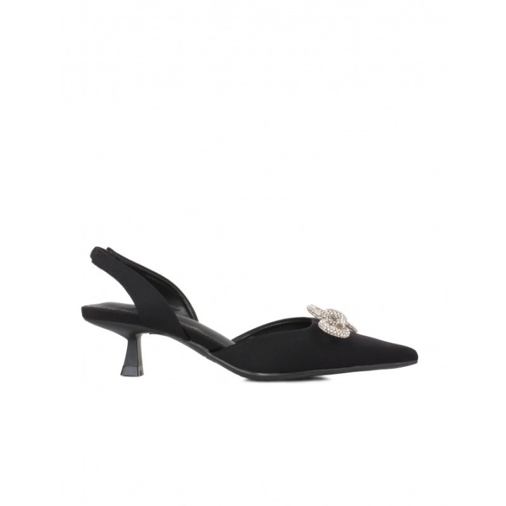 XTI Zapatos Destalonados Lazo Strass Negros