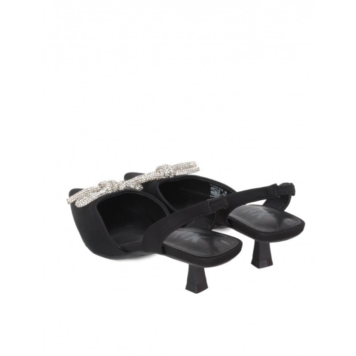 XTI Zapatos Destalonados Lazo Strass Negros