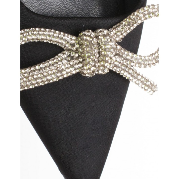 XTI Zapatos Destalonados Lazo Strass Negros