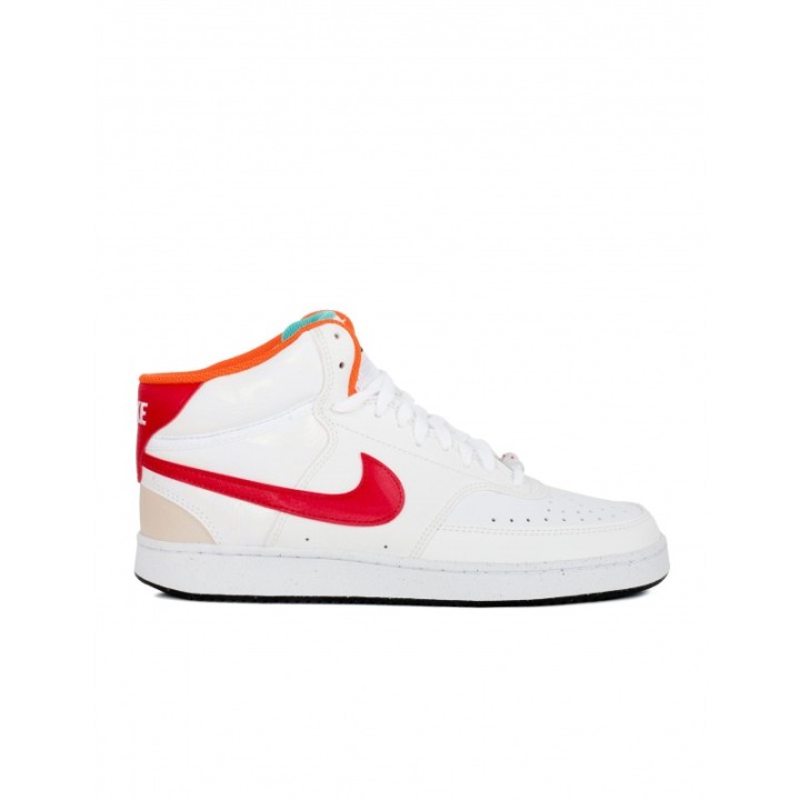 NIKE Court Vision Mid Blancas Logo Rojo