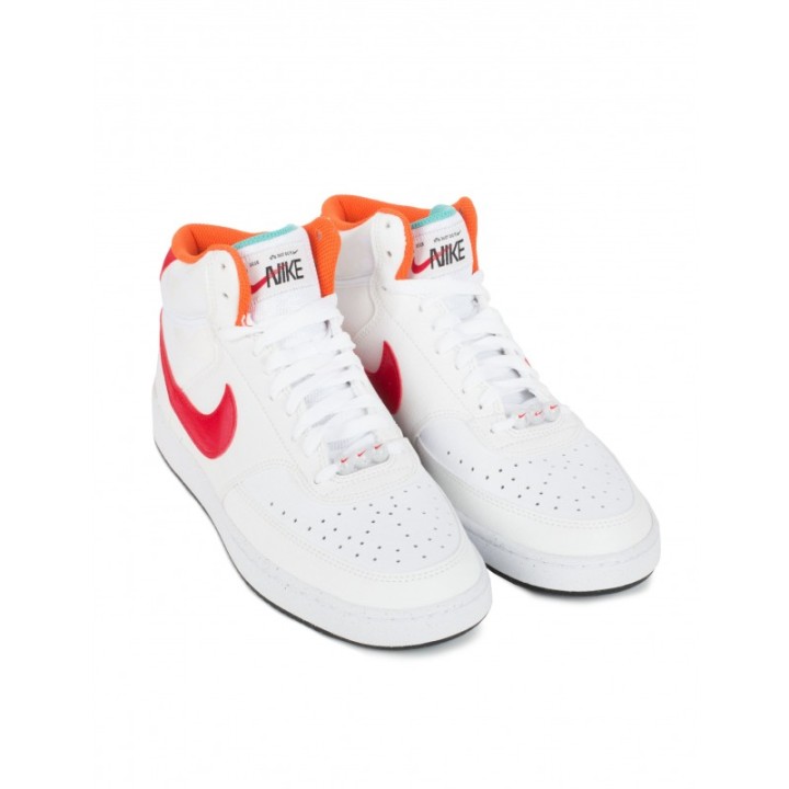 NIKE Court Vision Mid Blancas Logo Rojo