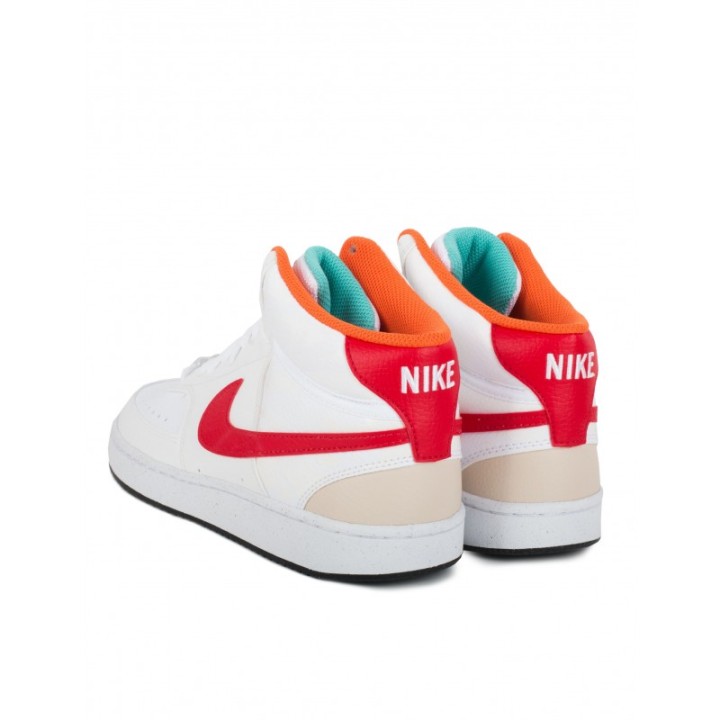NIKE Court Vision Mid Blancas Logo Rojo