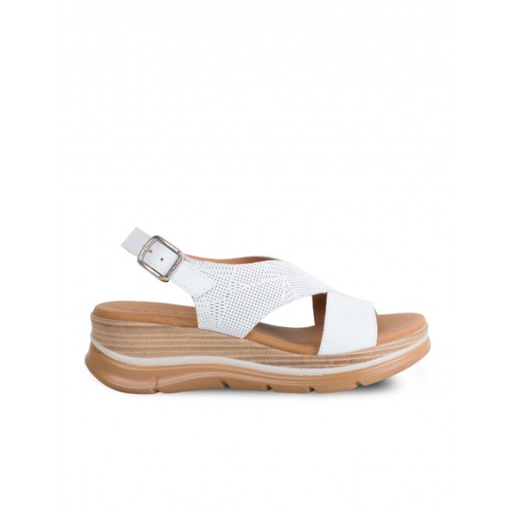 PAULA URBAN Sandalias Cuna Tiras Cruzadas Blancas