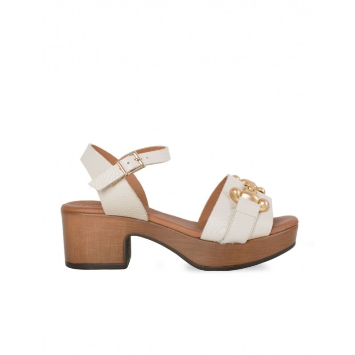Sandalias Cadena Crudo Tacon Madera PERA LIMONERA