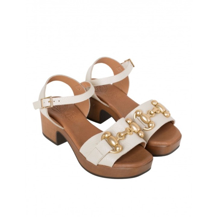 Sandalias Cadena Crudo Tacon Madera PERA LIMONERA