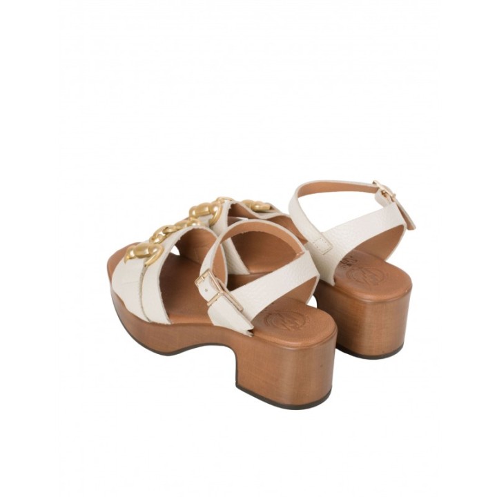 Sandalias Cadena Crudo Tacon Madera PERA LIMONERA
