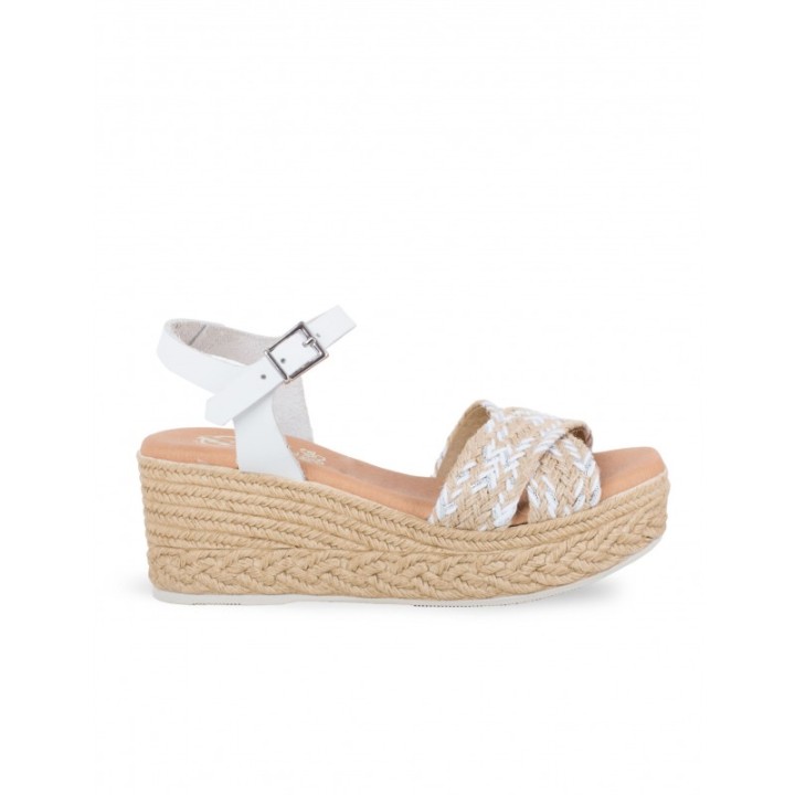 Sandalias Cuna Esparto Blancas PERA LIMONERA