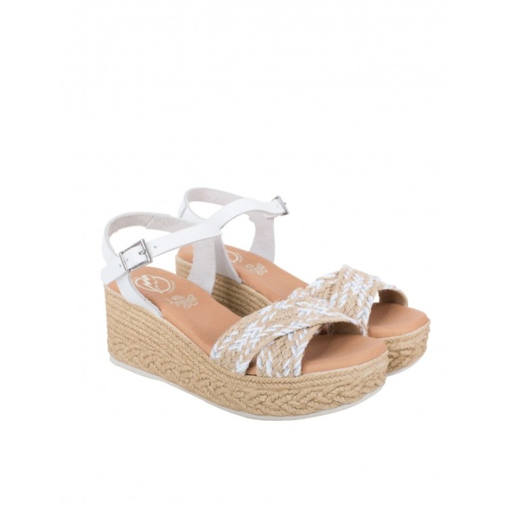 Sandalias Cuna Esparto Blancas PERA LIMONERA