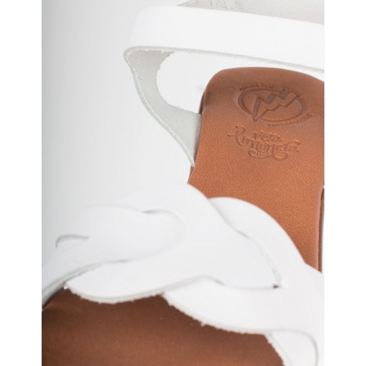 Sandalias Tacon Cuadrado Piel Blancas PERA LIMONERA