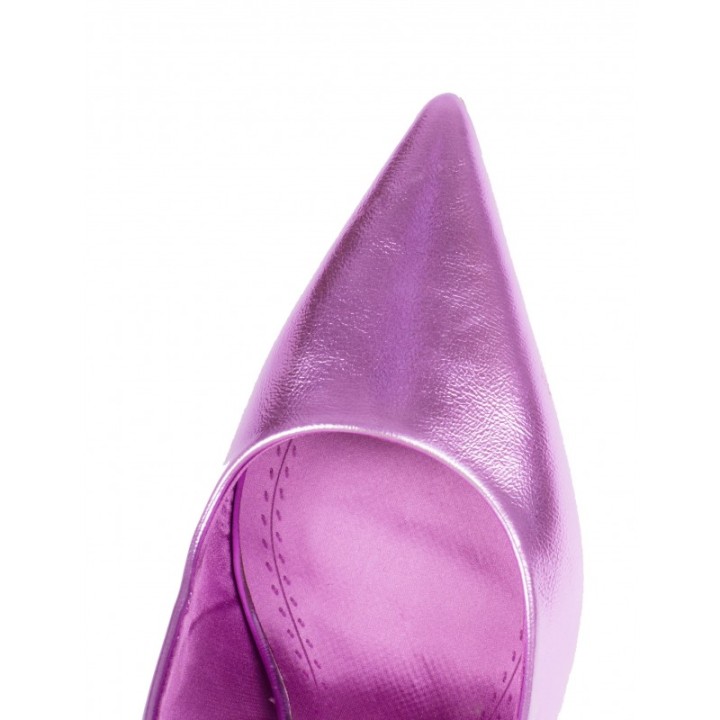 Zapatos Destalonados Metalizados Lila