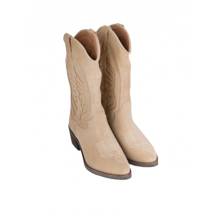Botas Camperas Costuras Arena