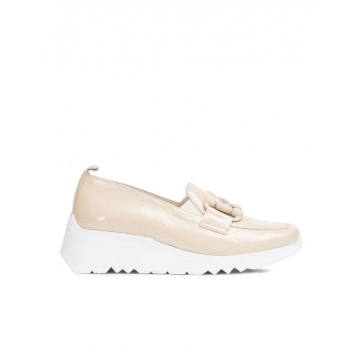 WONDERS Mocasines Cuna Piel Charol Beige